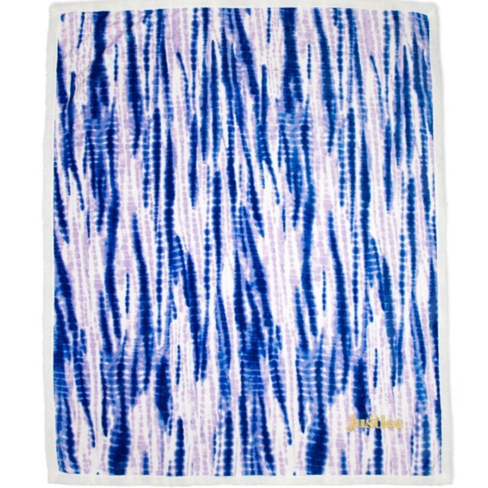 Justice Tie Dye Stripe Sherpa Back Throw